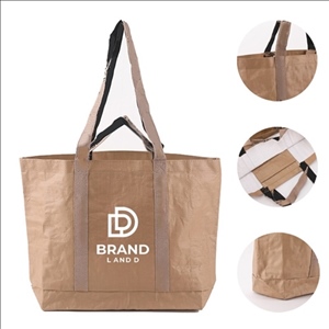 Reusable Morandi Color PP Woven Bag Foldable Shopping Bag With Inner Pocket